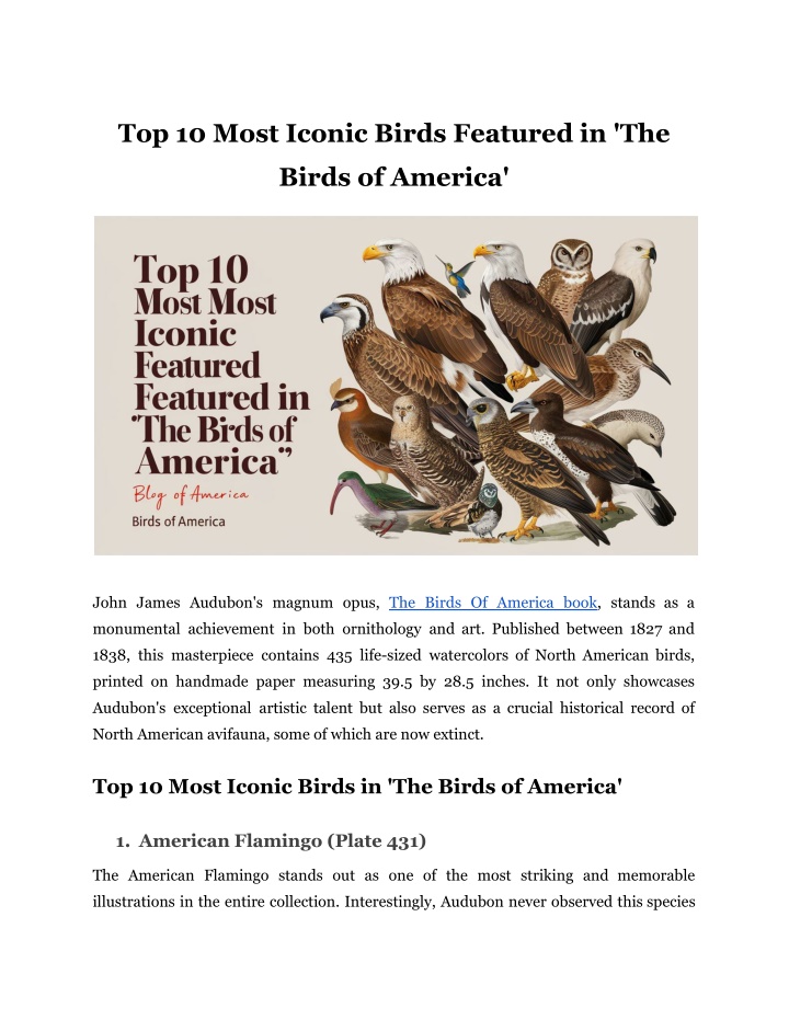 top 10 most iconic birds featured in the