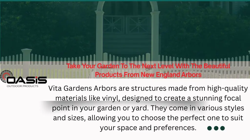 vita gardens arbors are structures made from high