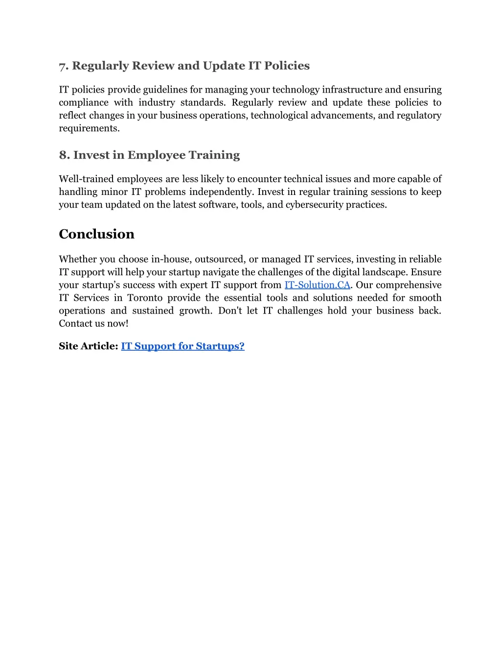 7 regularly review and update it policies