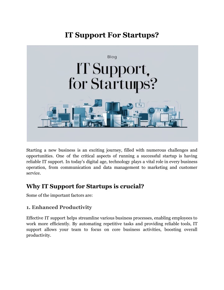 it support for startups