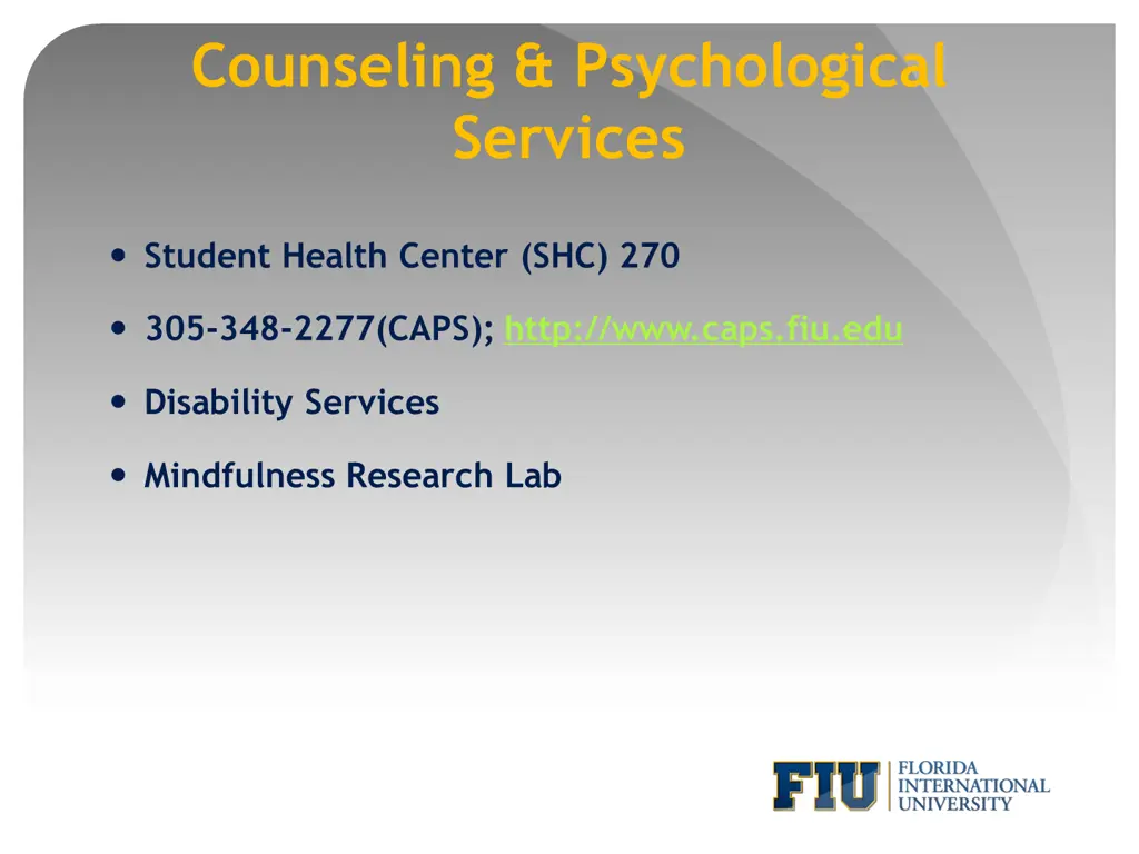 counseling psychological services