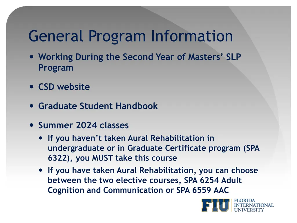 general program information