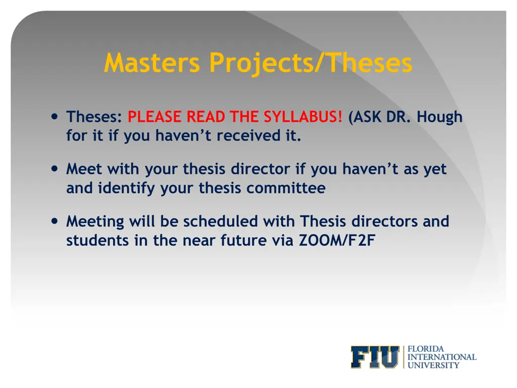 masters projects theses