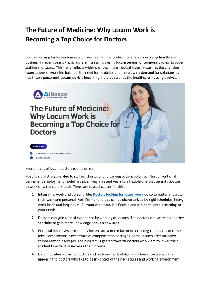 the future of medicine why locum work is becoming