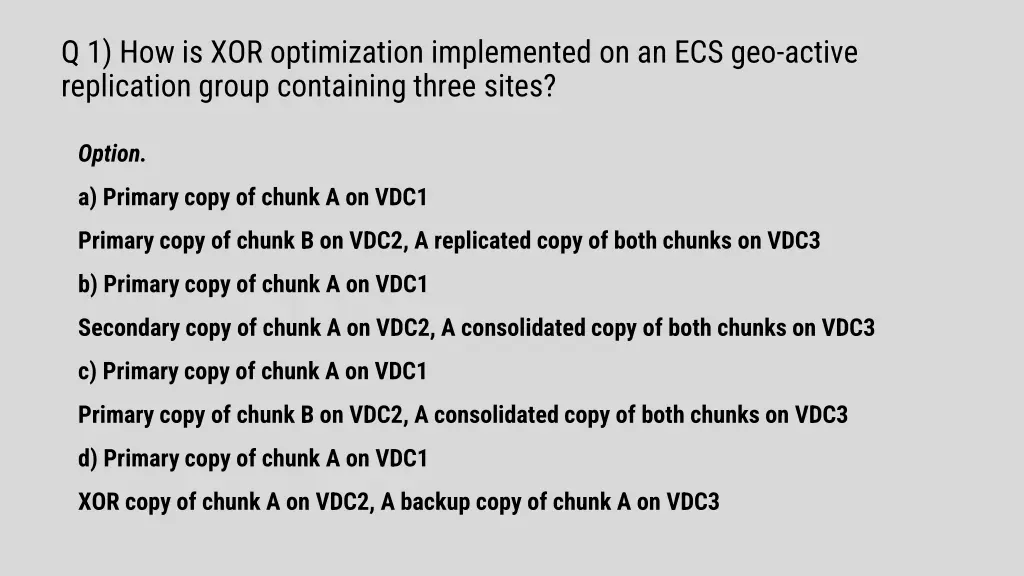 q 1 how is xor optimization implemented