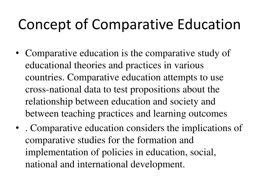 concept of comparative education