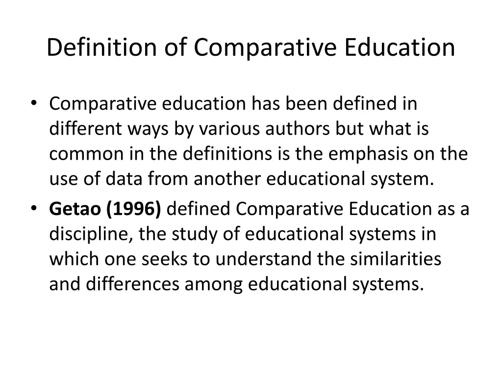 definition of comparative education