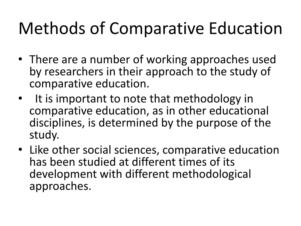 methods of comparative education