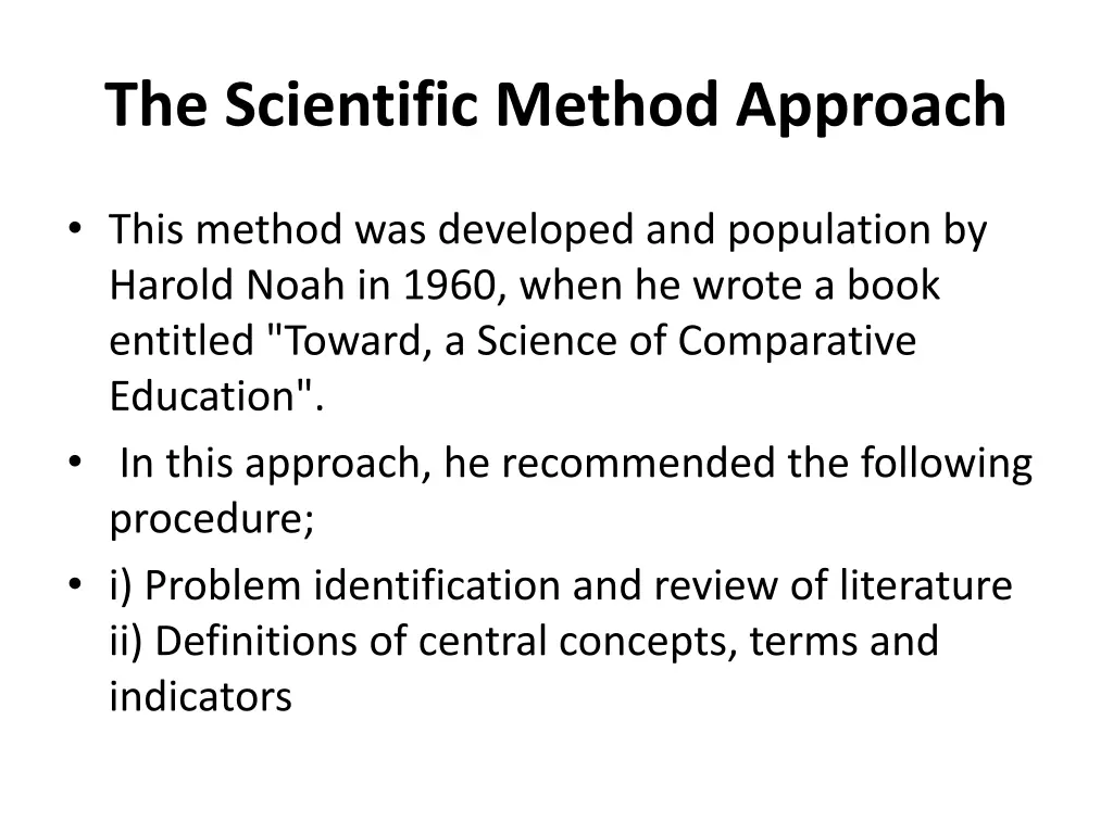 the scientific method approach