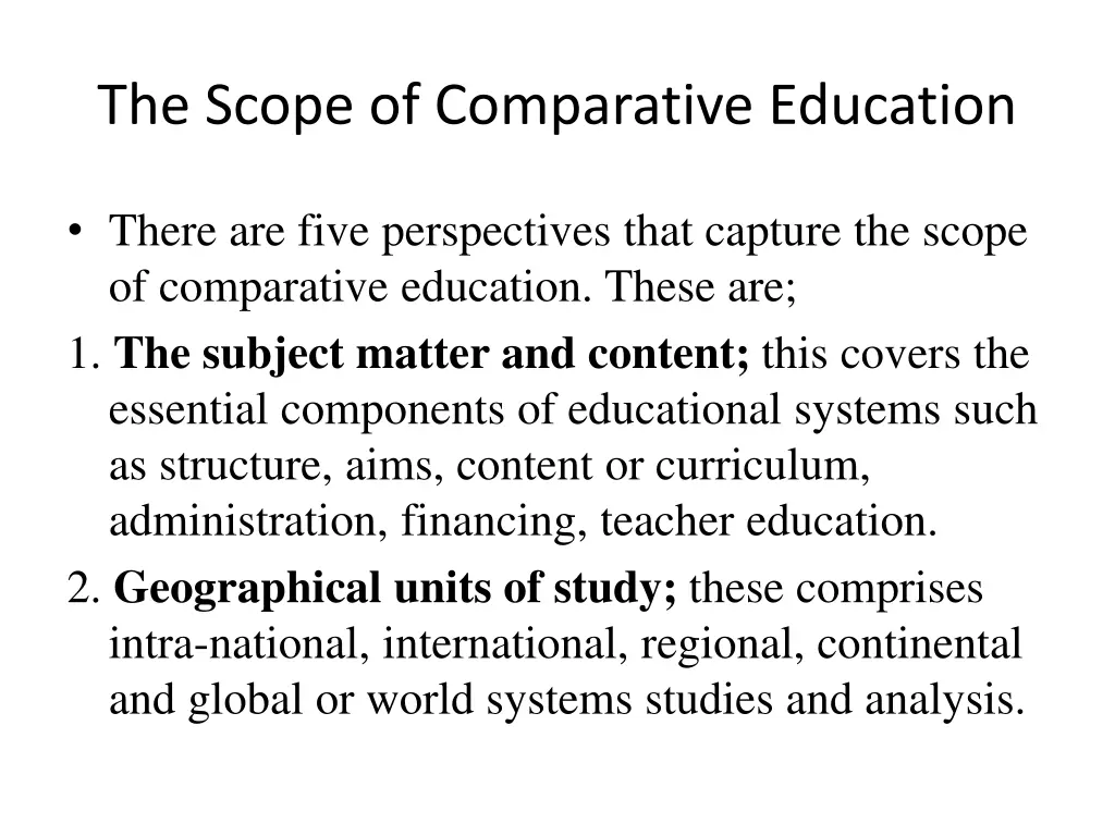 the scope of comparative education