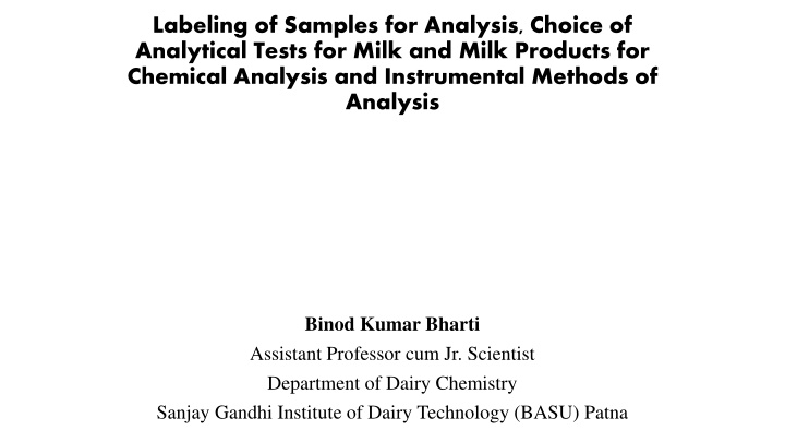 labeling of samples for analysis choice