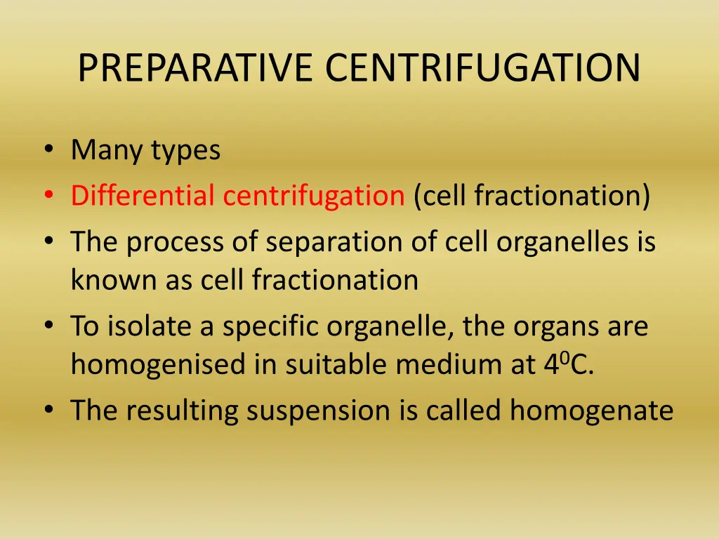 preparative centrifugation