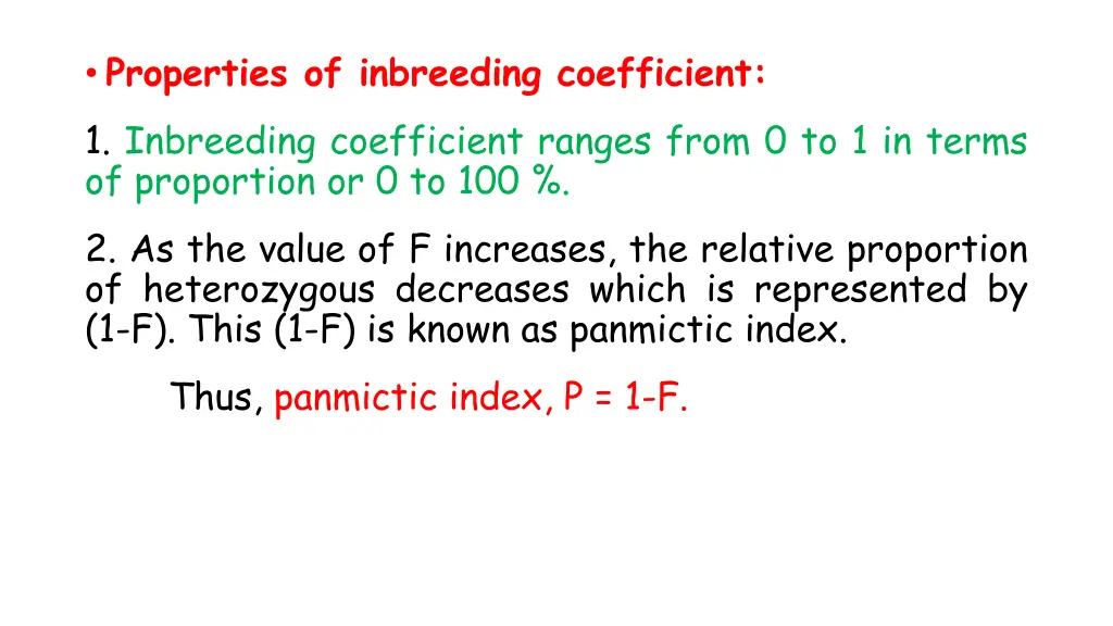 properties of inbreeding coefficient 1 inbreeding