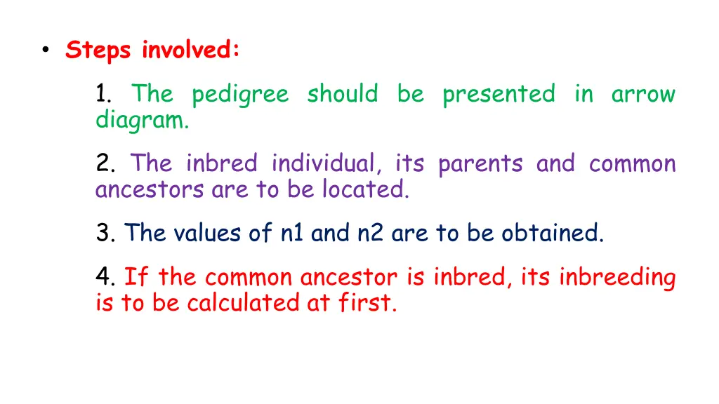 steps involved 1 the pedigree should be presented