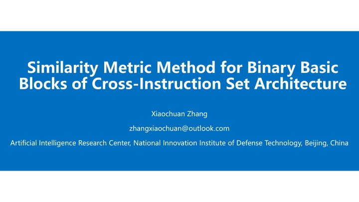 similarity metric method for binary basic blocks