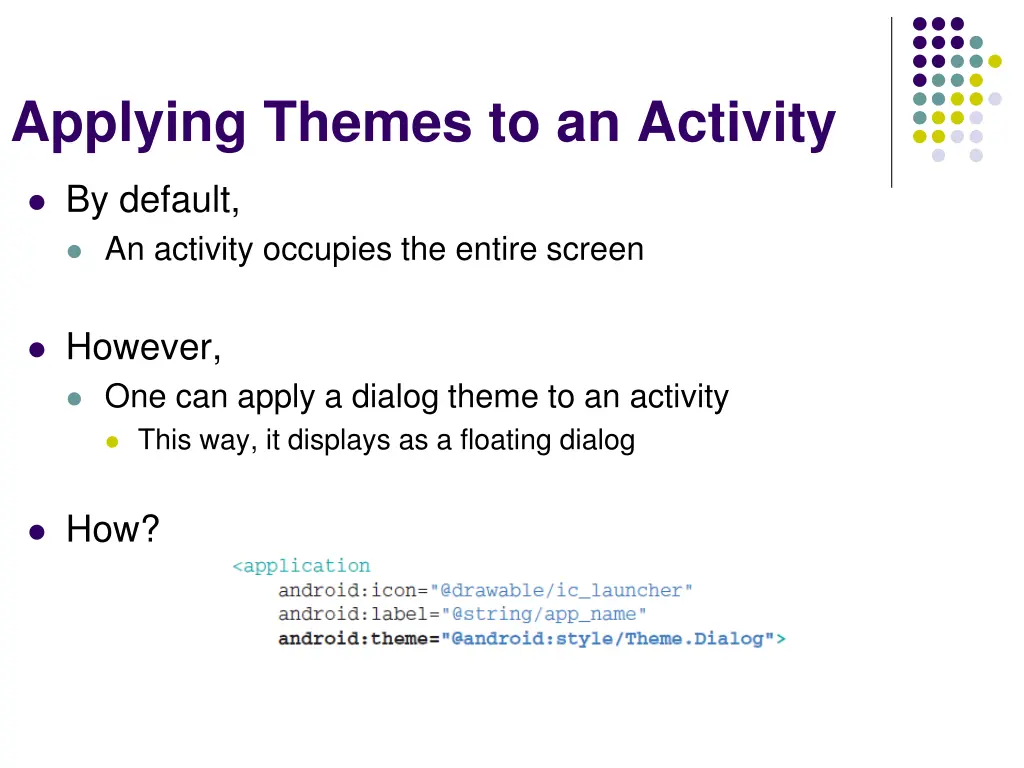 applying themes to an activity