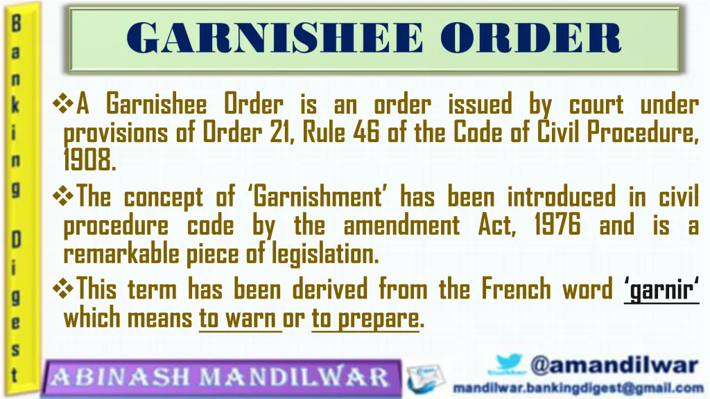 a garnishee order is an order issued by court