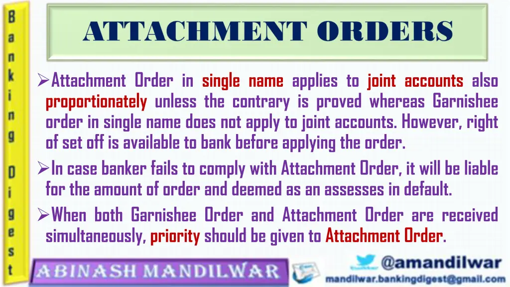 attachment order in single name applies to joint