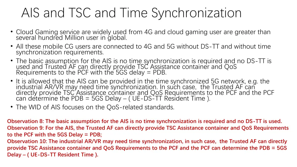 ais and tsc and time synchronization