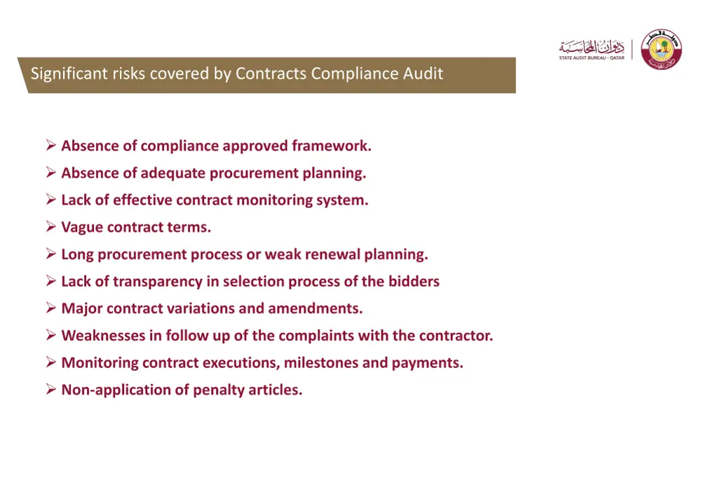 title significant risks covered by contracts