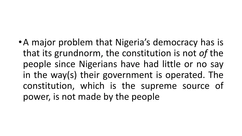 a major problem that nigeria s democracy