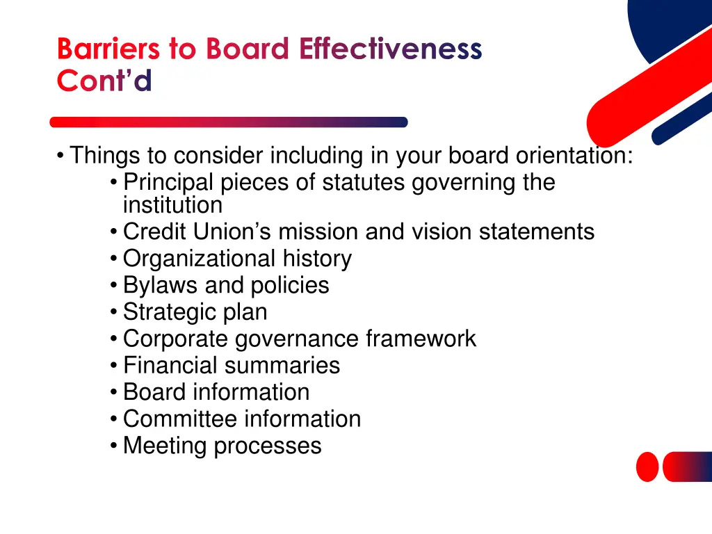 barriers to board effectiveness cont d 2