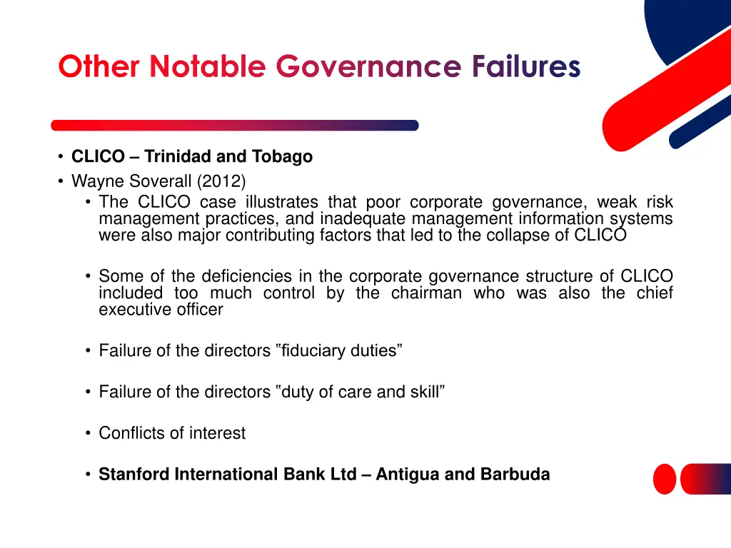 other notable governance failures