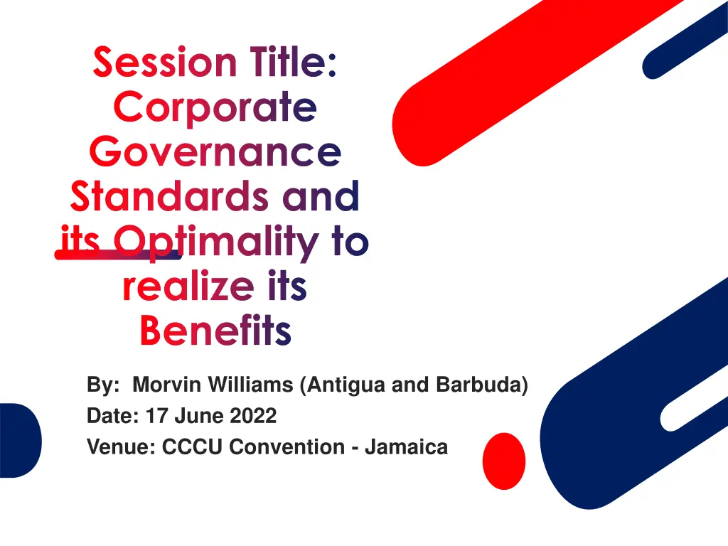 session title corporate governance standards