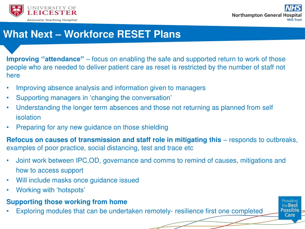 what next workforce reset plans