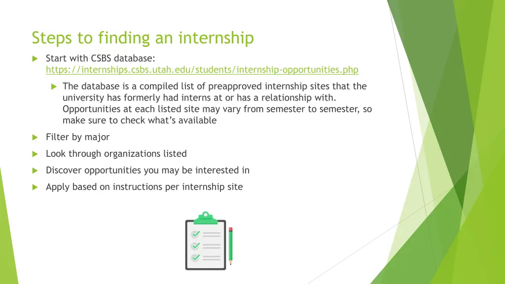 steps to finding an internship