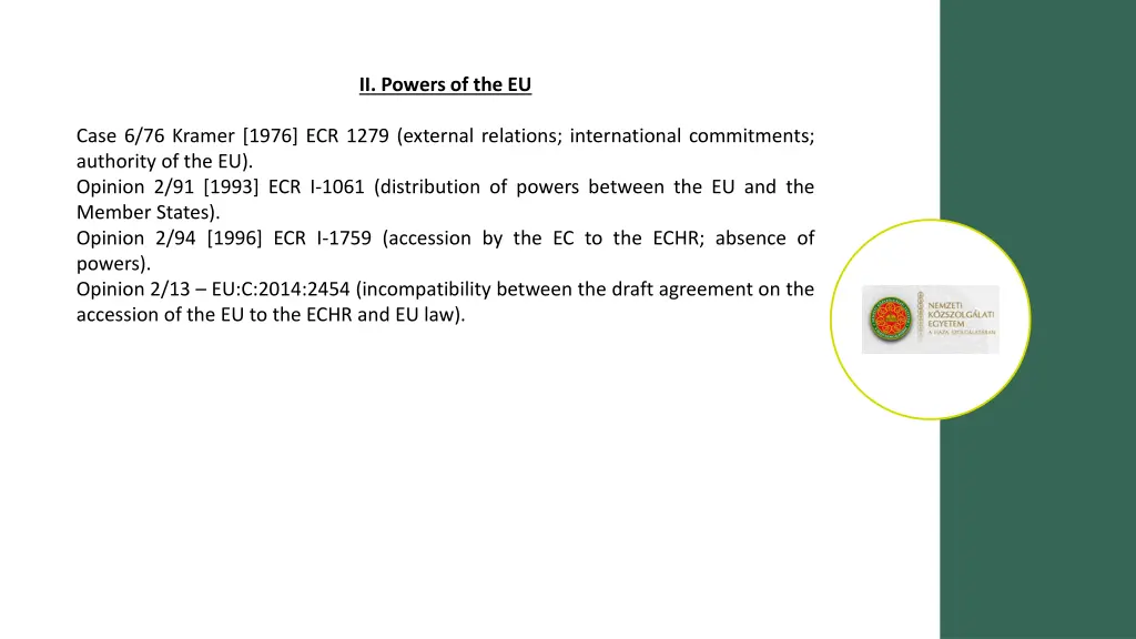 ii powers of the eu