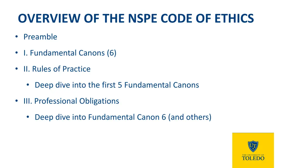 overview of the nspe code of ethics