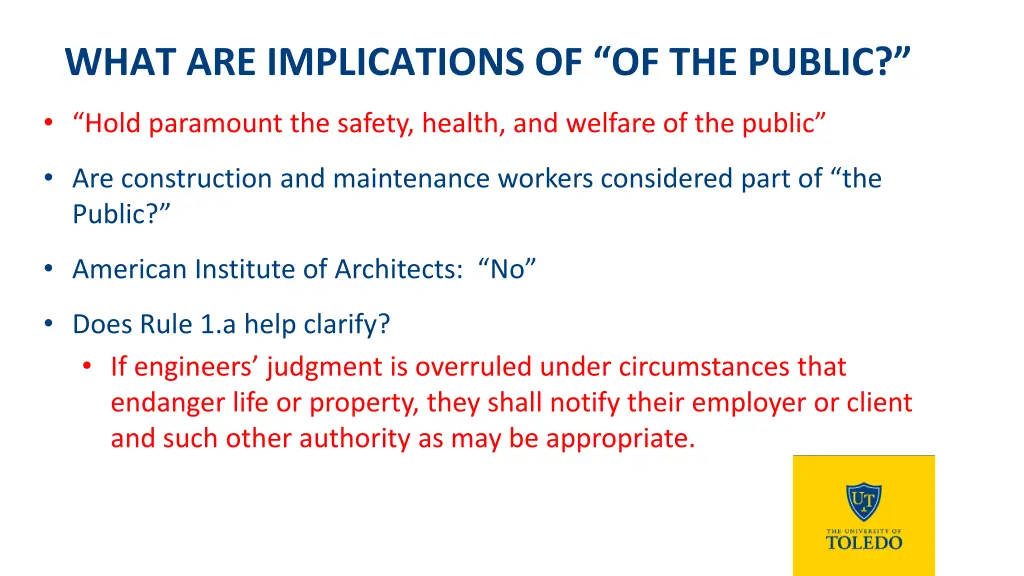 what are implications of of the public