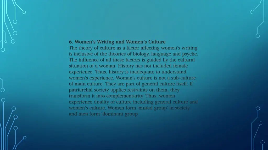 6 women s writing and women s culture the theory