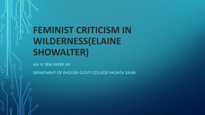 feminist criticism in wilderness elaine showalter