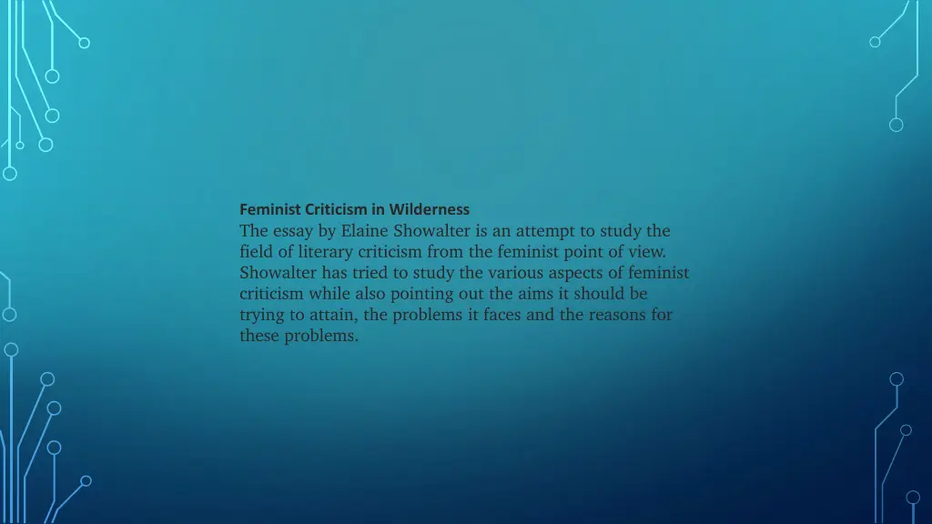 feminist criticism in wilderness the essay