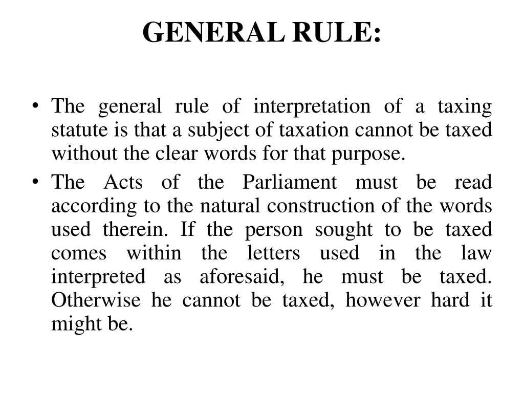 general rule