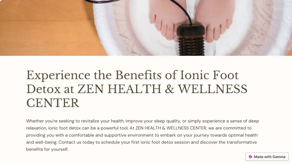 experience the benefits of ionic foot detox