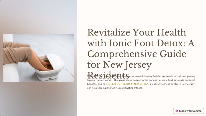 revitalize your health with ionic foot detox