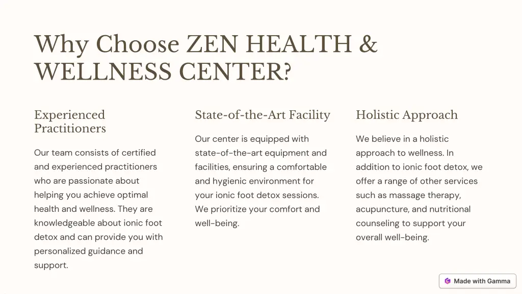 why choose zen health wellness center