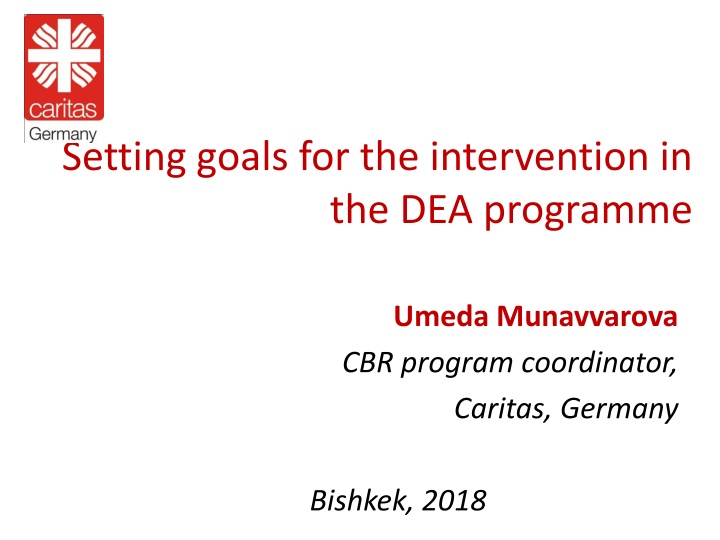 setting goals for the intervention