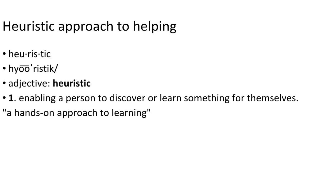 heuristic approach to helping