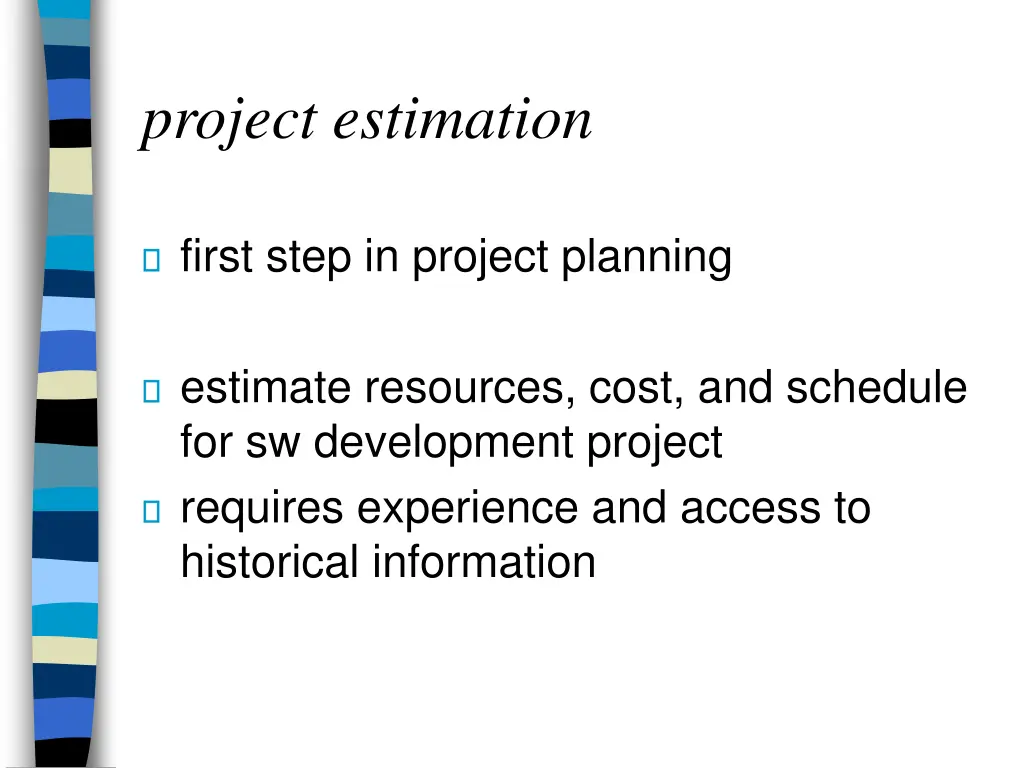 project estimation