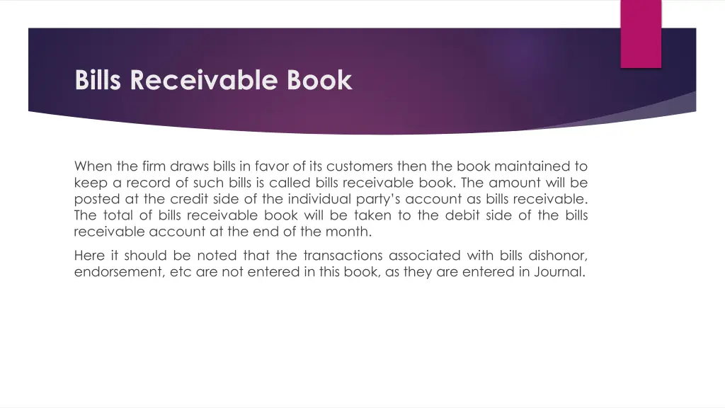 bills receivable book