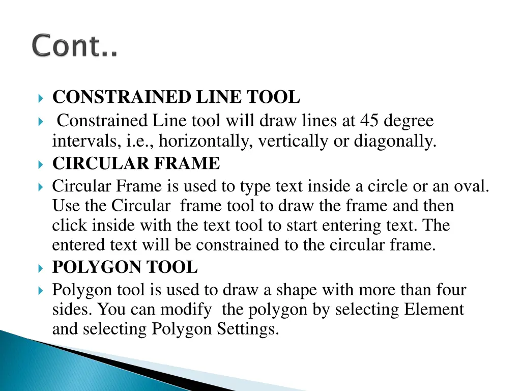 constrained line tool constrained line tool will