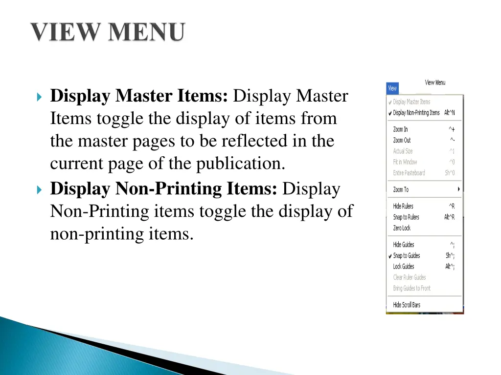 display master items display master items toggle