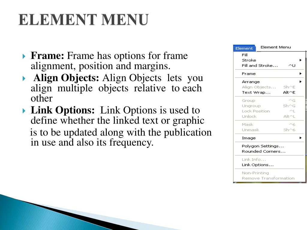 frame frame has options for frame alignment