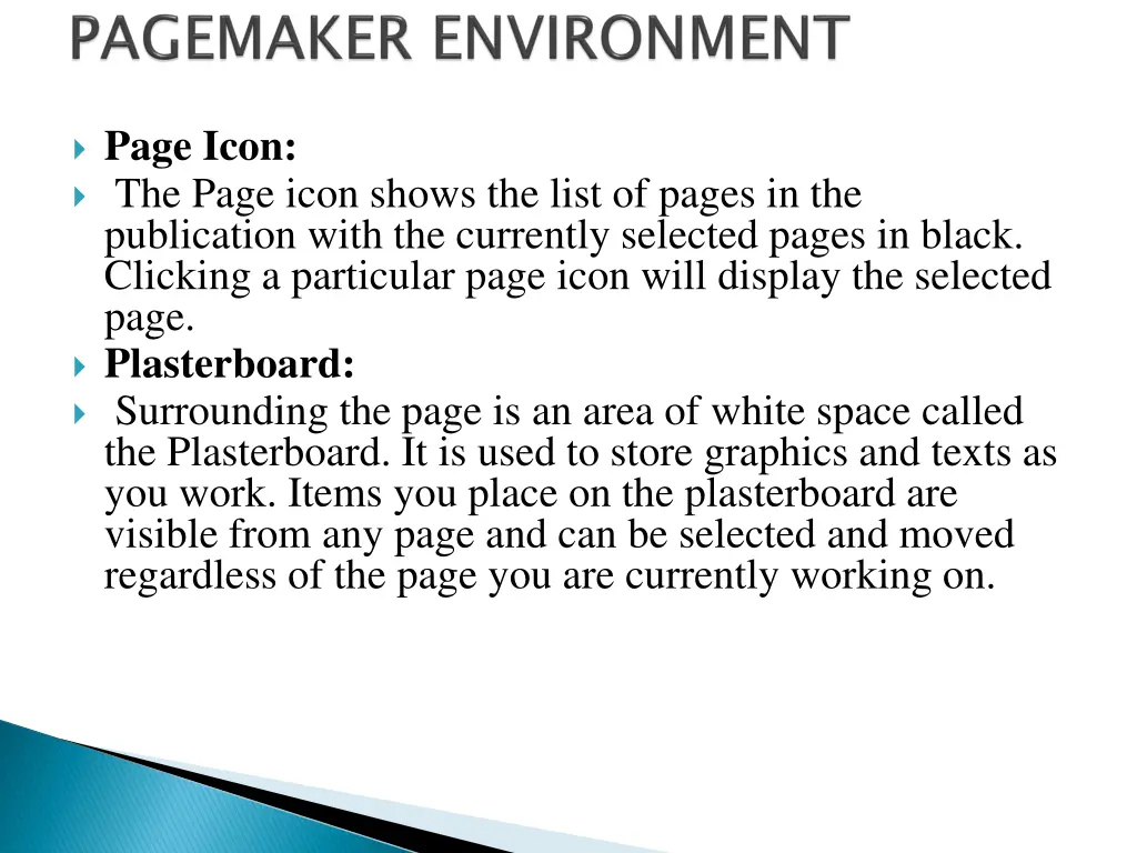 page icon the page icon shows the list of pages