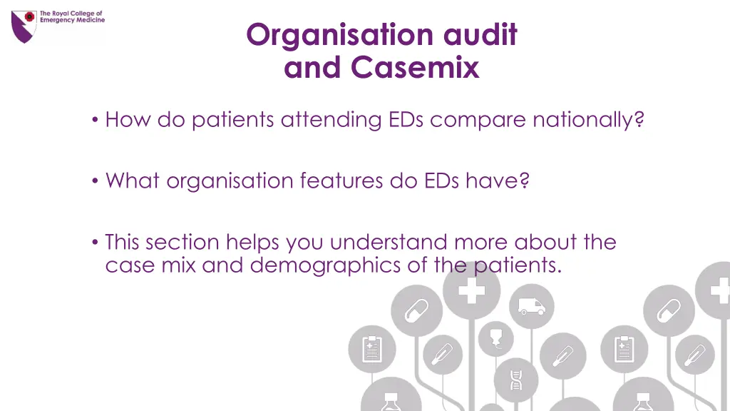 organisation audit and casemix