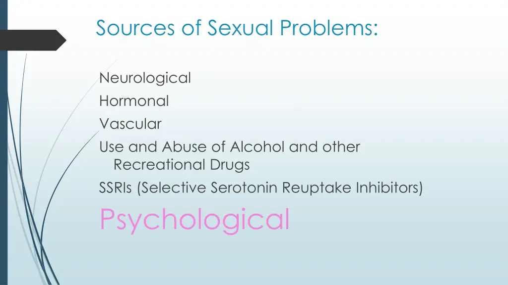 sources of sexual problems